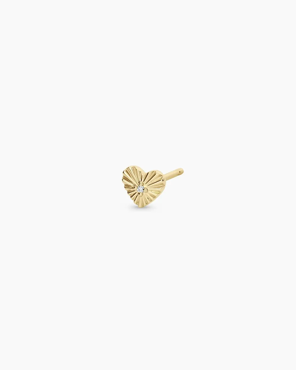 gorjana Diamond Vintage Heart Single Stud 14k Solid Gold Clearance