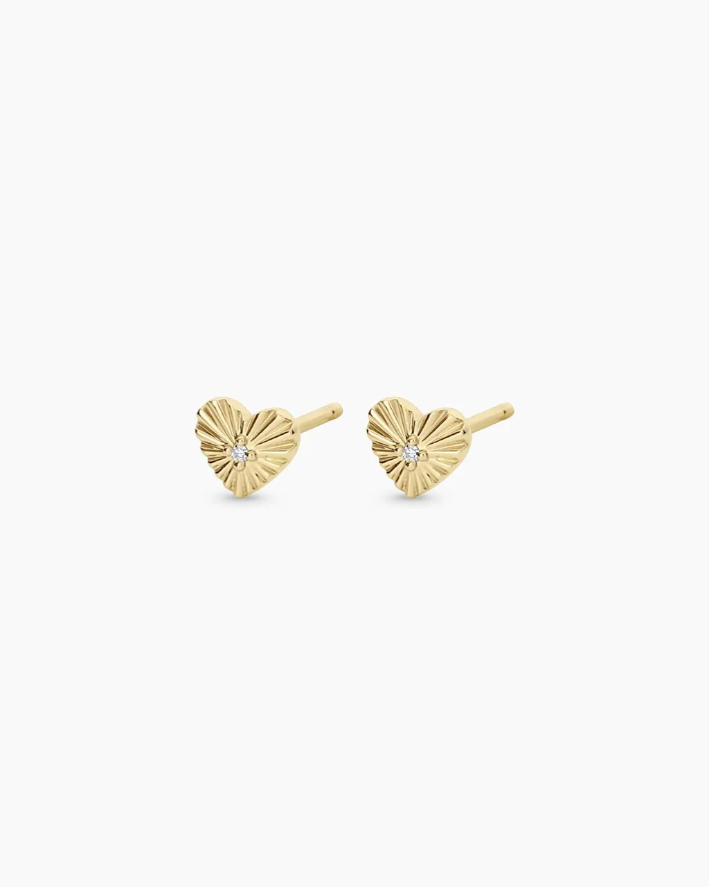 gorjana Diamond Vintage Heart Studs 14k Solid Gold Fashion