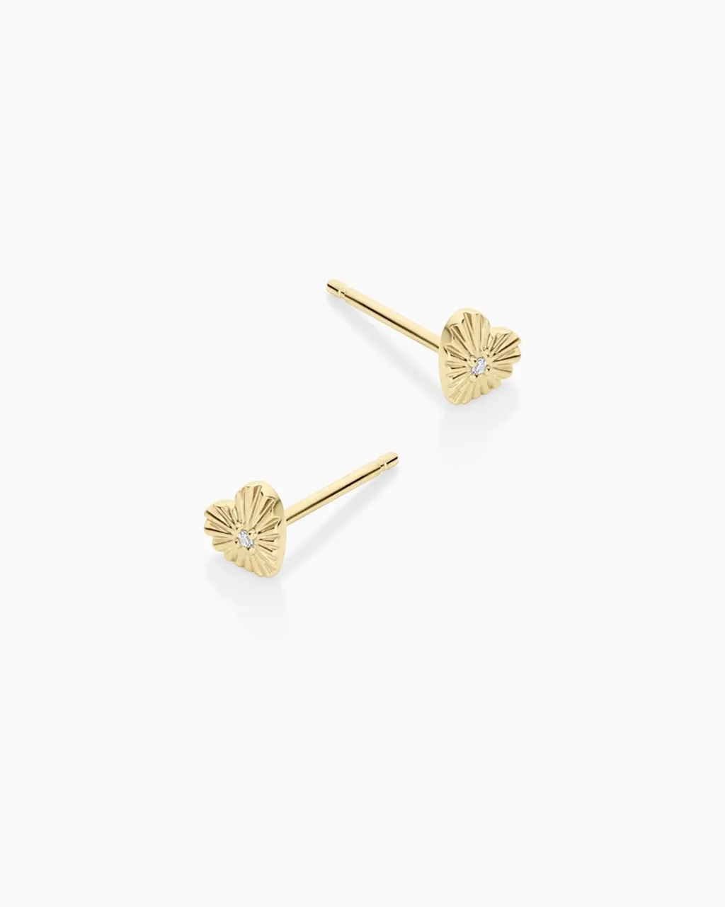 gorjana Diamond Vintage Heart Studs 14k Solid Gold Fashion