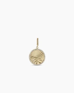 gorjana Diamond Wave Charm 14k Solid Gold Clearance