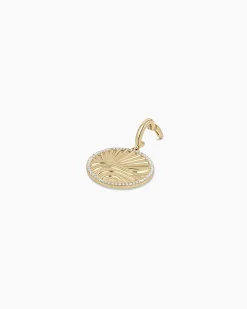 gorjana Diamond Wave Charm 14k Solid Gold Clearance