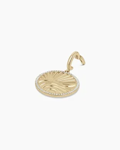 gorjana Diamond Wave Charm 14k Solid Gold Clearance