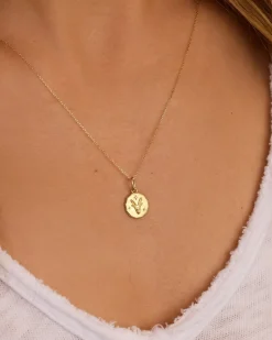 gorjana Diamond Zodiac Coin Charm 14k Solid Gold Outlet