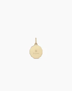 gorjana Diamond Zodiac Coin Charm 14k Solid Gold Outlet