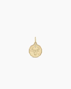 gorjana Diamond Zodiac Coin Charm 14k Solid Gold Outlet