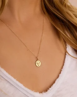 gorjana Diamond Zodiac Coin Charm 14k Solid Gold Outlet
