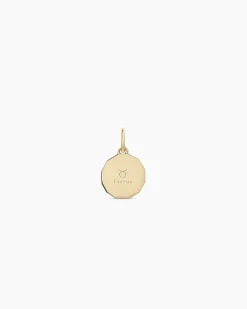 gorjana Diamond Zodiac Coin Charm 14k Solid Gold Outlet