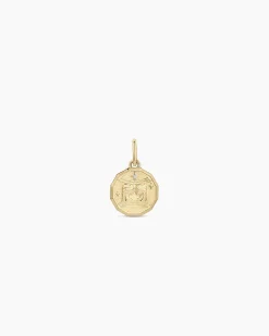 gorjana Diamond Zodiac Coin Charm 14k Solid Gold Outlet