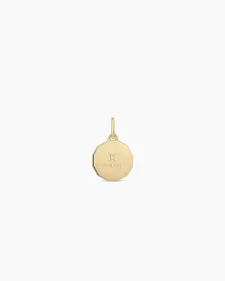 gorjana Diamond Zodiac Coin Charm 14k Solid Gold Outlet