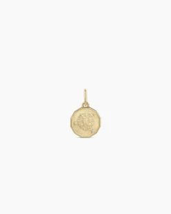 gorjana Diamond Zodiac Coin Charm 14k Solid Gold Outlet