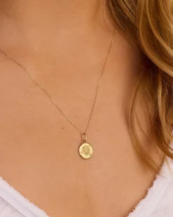 gorjana Diamond Zodiac Coin Charm 14k Solid Gold Outlet