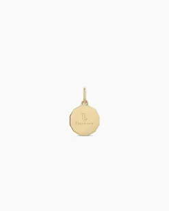 gorjana Diamond Zodiac Coin Charm 14k Solid Gold Outlet