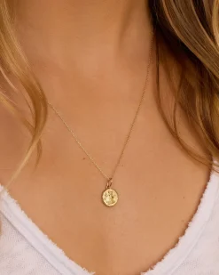 gorjana Diamond Zodiac Coin Charm 14k Solid Gold Outlet