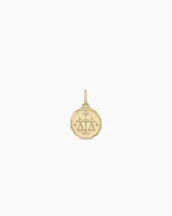 gorjana Diamond Zodiac Coin Charm 14k Solid Gold Outlet