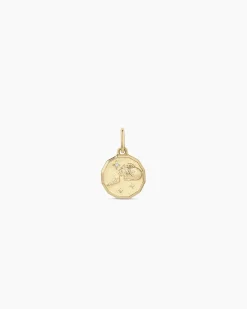 gorjana Diamond Zodiac Coin Charm 14k Solid Gold Outlet