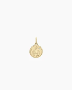 gorjana Diamond Zodiac Coin Charm 14k Solid Gold Outlet