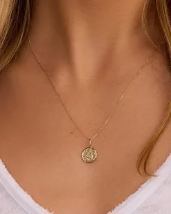 gorjana Diamond Zodiac Coin Charm 14k Solid Gold Outlet