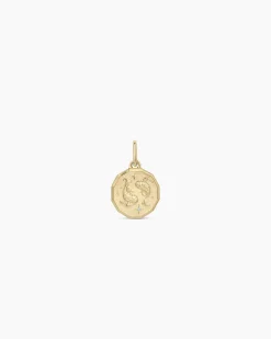 gorjana Diamond Zodiac Coin Charm 14k Solid Gold Outlet
