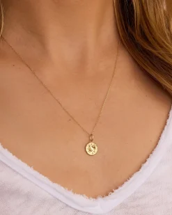 gorjana Diamond Zodiac Coin Charm 14k Solid Gold Outlet
