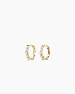 gorjana Elle Diamond Row Huggies 14k Solid Gold Best