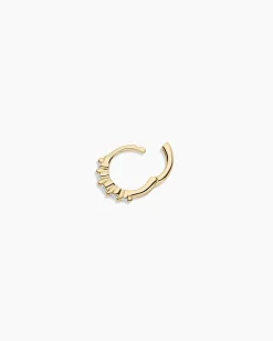 gorjana Elle Diamond Row Single Huggie 14k Solid Gold Sale
