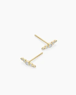 gorjana Elle Diamond Row Studs 14k Solid Gold Online