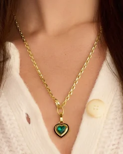 gorjana Emerald Heart Tag Charm 18k Gold Plated Sale