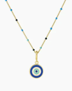 gorjana Evil Eye Capri Necklace 18k Gold Plated Hot