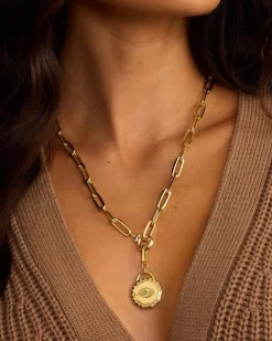 gorjana Evil Eye Coin Statement Charm 18k Gold Plated Hot