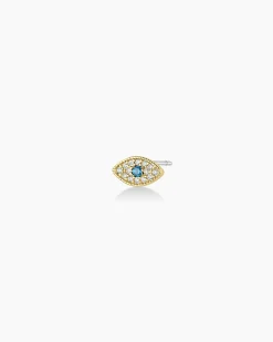 gorjana Evil Eye Single Stud 18k Gold Plated New