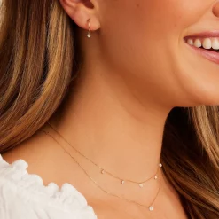gorjana Floating Diamond Huggies 18k Solid Gold Clearance