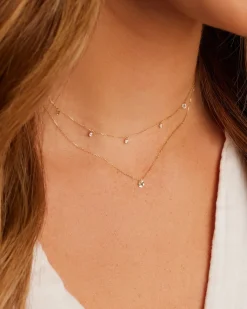gorjana Floating Diamond Statement Necklace 18k Solid Gold Sale