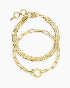 gorjana Go To Bracelet Set 18k Gold Plated Discount