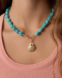 gorjana Gold Scallop Shell Parker Charm 18k Gold Plated Clearance
