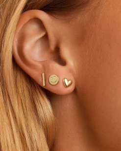 gorjana Happy Single Stud 18k Gold Plated Best