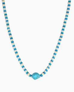 gorjana Harbor Turquoise Necklace 18k Gold Plated Hot