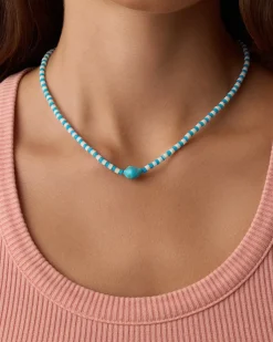 gorjana Harbor Turquoise Necklace 18k Gold Plated Hot