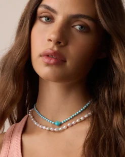 gorjana Harbor Turquoise Necklace 18k Gold Plated Hot