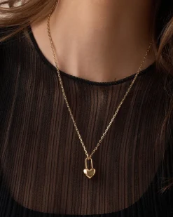 gorjana Heart Padlock Charm 18k Gold Plated Fashion