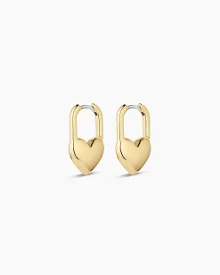 gorjana Heart Padlock Huggies 18k Gold Plated Hot