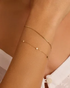 gorjana 14k Gold Amour Heart Bracelet 14k Solid Gold Hot