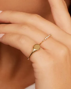 gorjana 14k Gold Bespoke Signet Ring 14k Solid Gold Fashion
