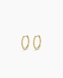 gorjana 14k Gold Crew Huggies 14k Solid Gold New
