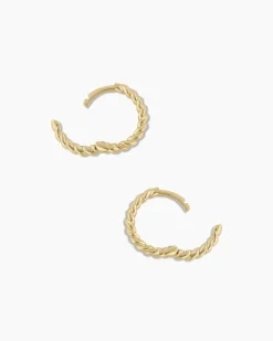 gorjana 14k Gold Crew Huggies 14k Solid Gold New