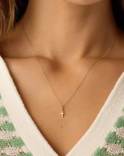gorjana 14k Gold Cross Charm Necklace 14k Solid Gold Sale