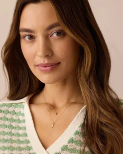 gorjana 14k Gold Cross Charm Necklace 14k Solid Gold Sale