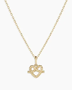gorjana 14k Gold Love Knot Charm Necklace 14k Solid Gold Fashion