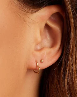 gorjana 14k Gold Newport Flat Back Single Stud 14k Solid Gold Fashion