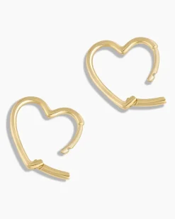 gorjana 14k Gold Open Heart Huggies 14k Solid Gold Best