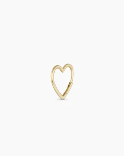 gorjana 14k Gold Open Heart Single Huggie 14k Solid Gold Best
